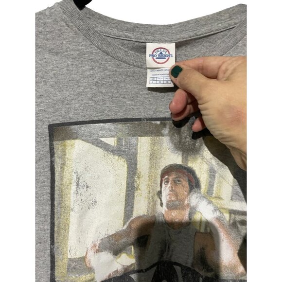 Vintage Delta Pro Weight Rocky Balboa Women's T Shirt Gray Size Large - Picture 2 of 4